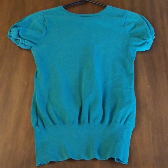 Green Gap Sweater Shirt with Poof Sleeves - Picture 3 of 4